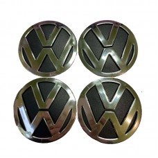 Колпачки пластиковые на титановые диски Volkswagen черный, 65/57 мм - 22030