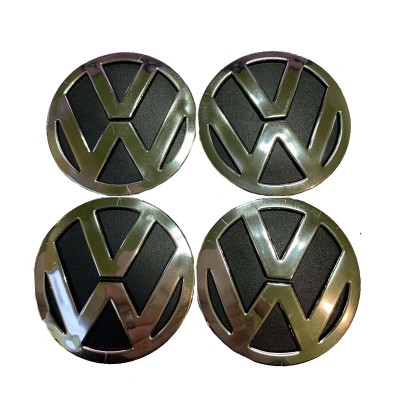 Колпачки пластиковые на титановые диски Volkswagen черный, 65/57 мм - 22030