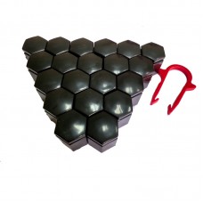 Колпачки на колесные болты, пластиковые, цвет черный,  М 17 - 22366